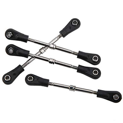 4pcs Rear Upper Linkage Rod for /10 RC Car, Metal Steering Tie Rod Pull with M3 Hex Screw, 68-77mm Length, Wear Suspension Upgrade Parts for RC Truck
