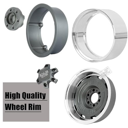 RC 2.2in Wheels&Wheel Rim Tires Beadlock Wheel for 1/10 SCX10 AMG 6x6 TRX4 Red cat Gen8 Red cat Everest gen 7 Pro.Aluminium Wheel Hub Rim Wheel Rim.Titanium (4PCS) - color: Titanium(4pcs）
