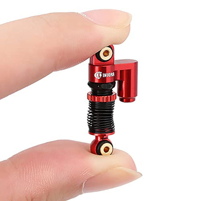 INJORA 43mm Aluminum Threaded Double Barrel Shocks for Axial SCX24 (Red) - color: Red
