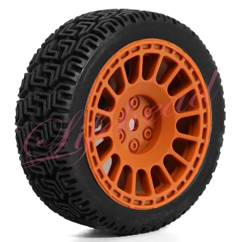 Lifehead 2.68 inch RC On Road Racing Car Tires and Wheels for 1/10 RC On-Road Touring Drift Car HSP Tamiya XV01 TT01 TT02 HPI Kyosho FAZER MK2 /12mm Hex - color: Brown 2