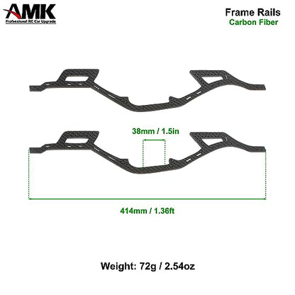 AMK Carbon Fiber SCX10 Chaissis Frame Rails DIY 313mm Wheelbass 1/10 RC Crawler Body LCG Builder Kit with Servo Mount Axial SCX10 I II Upgrades (5 in 1) - color: 5 in 1