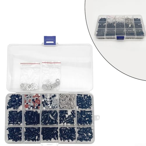 520 Pieces Of RC Screws Kit For Model Vehicles, Comes In A Transparent Organizer Box For Convenience