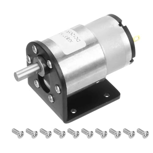DMiotech Micro DC 12V 5RPM Geared Motor with Bracket Gear Reduction Motors 37mm Diameter Gearbox Micro Speed Reduction for RC Car, Robot Model, DIY Toys - style: 5RPM