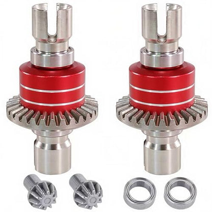 Steel RC Front Rear Differential Diff Input Gear Set Upgrade Parts for Hyper go 1/16 H16BM H16PL H16DR H16207 16208 16209 16210 H16 1/14 14301 14302 14209 14210 Series（Red）.