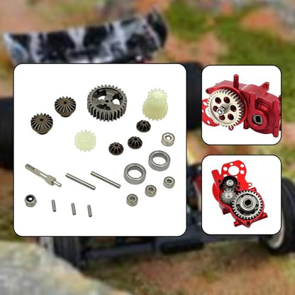 RC Car Gearbox Gear and Bearings Set RC Model Vehicle Parts Transmission Gear for Wltoys