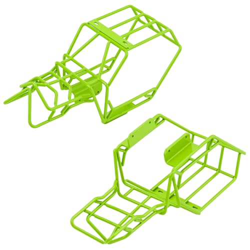 Metal Roll Cage Body Shell for 1/24 Axial AX24 XC-1 Upgrade | With Aluminum LED Lamp Holder,Green - color: Green