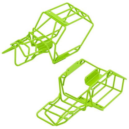 Metal Roll Cage Body Shell for 1/24 Axial AX24 XC-1 Upgrade | With Aluminum LED Lamp Holder,Green - color: Green