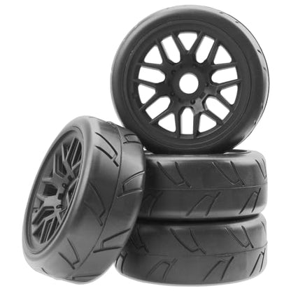 4Pack Vgoohobby 17mm RC Wheels and Tires 104mm 1/8 Off Road Buggy Rubber Street Tires Compatible with Arrma Typhon Talion 6S Redcat Tamiya HPI Losi Kyosho Hobao 1/8 RC Off Road Buggy (14 Spoke) - color: 14 Spoke