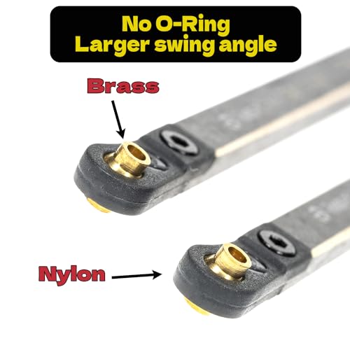 High Clearance 4 Links Set for AX24, Brass Links Set, Upgrade Parts for AX24 XC-1, Axial 1/24 RC Crawler Car Upgrade Accessories, 8Pcs, Black Coating