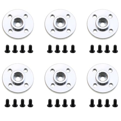 6-Piece Metal Servo Horn Set Aluminum Round 25T Standard Servo Wheel with Screws for RC Robot Boat Car Aircraft Modification Parts