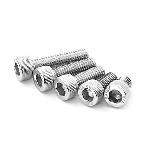 M6 x 8mm 12mm 16mm 20mm 25mm Hex Socket Head Cap Screws Bolts 304 Stainless Steel Metric Machine Allen Hex Drive, Fully Threaded, Assortment Kit 50PCS - size: M6 x 8/12/16/20/25mm (50PCS)