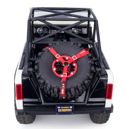 Y Strap for Spare Tire,1/10 Scale RC 3-Point Adjustable Spare Tire Tie Down Strap fit for Traxxas UDR TRX-4 Axial 90048 RR10 1.9" 2.2" Tire Roof Rack Accessories 3 Way Ratchet Strap Tie Down (Red) - color: Red