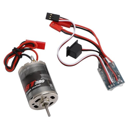 GOTOTOP RC Brushed Motor ESC, Stainless Steel 380 Motor with 30A Brush ESC Combo, 38T 19000RPM 7.2V Forward Reverse Brake, for 1 16 1 18 RC Car Boat