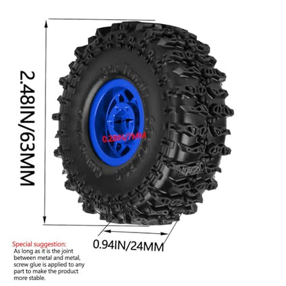 for SCX24 TRX4M 1/24 1/18 RC Crawler Car,Aluminum 1.0" Beadlock Wheel Tires Wheel Hub Wheels Rim 4PCS 1.0in Beadlock Wheel Rims Heavy Duty Rim,Navy Blue - color: (4PCS）Navy Blue