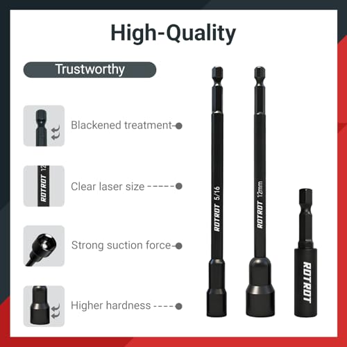 37-Piece Magnetic Nut Driver Set - SAE (1/4" to 9/16") & Metric (5mm to 15mm), PH1 & PH2 Screwdriver Bits 1/4 Drive Shank Adapter Extension, Nut Driver Set - Cr-V Magnetic Socket set - size: 37-Piece Magnetic Nut Driver Set
