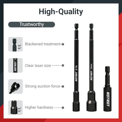 37-Piece Magnetic Nut Driver Set - SAE (1/4" to 9/16") & Metric (5mm to 15mm), PH1 & PH2 Screwdriver Bits 1/4 Drive Shank Adapter Extension, Nut Driver Set - Cr-V Magnetic Socket set - size: 37-Piece Magnetic Nut Driver Set