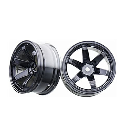 4PCS RC Car Rubber Tires and Plastic Wheels Rims Compatible with 1/10 Scale On Road Touring Racing Flat Drift Car for HSP HPI Tamiya (Gray) - color: Gray