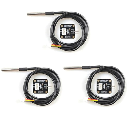 1M DS18B20 Waterproof Digital Temperature Sensor with Adapter Module for Arduino (Pack of 3 Sets) EK1183