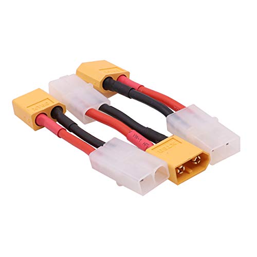 3PCS Female Tamiya Plug to Male XT60 Plug Connector Adapter Cable for RC Airplane Lipo Battery ESC Charger(14awg 5cm)