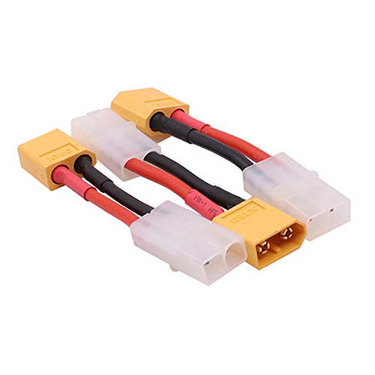3PCS Female Tamiya Plug to Male XT60 Plug Connector Adapter Cable for RC Airplane Lipo Battery ESC Charger(14awg 5cm)