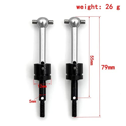 GoolRC 4PSC RC Drive Shaft, Tamiya Upgrades Drive Shaft Metal Universal CVD Drive Shaft Dogbone Joint Replacement for Tamiya TT01 TT02 1/10 Remote Control Car - color: Silver
