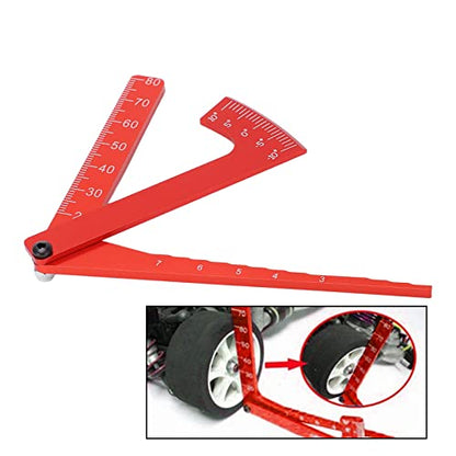 FILFEEL RC Aluminum Caliper Wheel Height and Camber Angle Measurement Tool Universal Red (Red) - color: Red