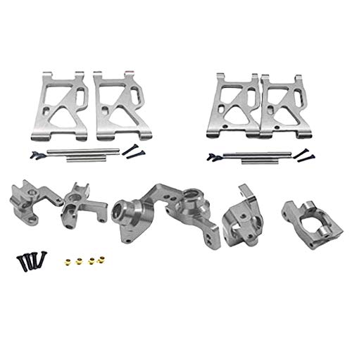 5Pcs 14th RC Car Truck Parts Rear Hub Carriers Set Fits WLtoys 144001 - Upgrade Your Kit with Weight & Aluminum Construction - Perfect for DIY Enthusiasts and - Titanium, Red - color: Titanium