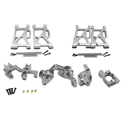 5Pcs 14th RC Car Truck Parts Rear Hub Carriers Set Fits WLtoys 144001 - Upgrade Your Kit with Weight & Aluminum Construction - Perfect for DIY Enthusiasts and - Titanium, Red - color: Titanium