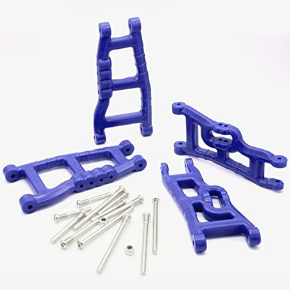 OGRC Plastic Front & Rear Suspension A-Arms for 1/10 Traxxas Slash 2WD | Suspension Arms for Traxxas Slash 2WD Nitro Slash/Rustler #2555 3631, Blue - color: Blue
