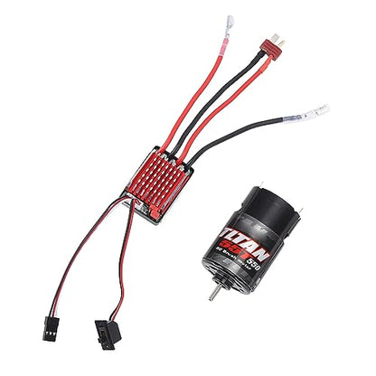 RC Car 550 Motor 60A ESC Brushless Combo, Stable Performance Sensorless for 1 10 Scale Short Truck and Crawler RC, Copper Winding Efficient Cooling Aluminum Shell