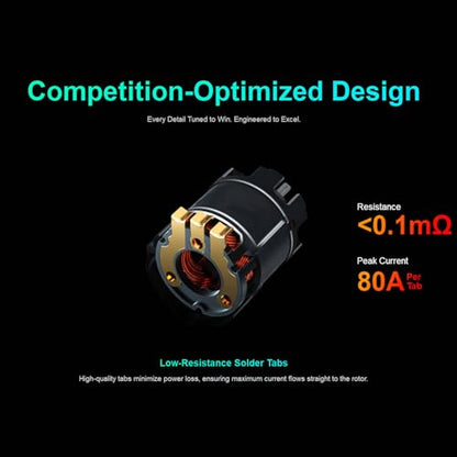 SUNGOOYUE Brushless Motor, 1/10 Scale CNC Aluminum Sensorless RC Racing Motor with Adjustable Advance Angle for RC Cars Trucks and Buggies (25.5T)