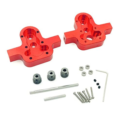 High Performance D90 Transfer Case Gearbox Upgrade for 1/12 RC Crawler Car, Metal Replaces Black Parts, Easy Install and Use, Fits MN98 99S - red - color: Red