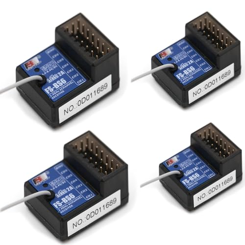 Flysky FS-BS6 6 Channels Receiver with Gyro Stabilization System | For FS-GT5 Remote Controller Radio Transmitter RC Car - style: 4pcs FS-BS6