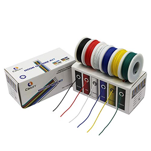 Hook up Stranded Wire Kit 20 Gauge 6 Colors 19.6 feet Each Electrical Wire 20 AWG PVC Wire - size: 20AWG