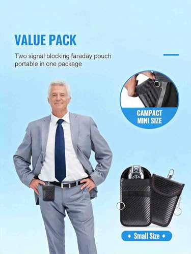 Automotive Faraday Bag for Car Keys, Car Key Cover and Key Fob Protector, Faraday Pouch Blocking RFID Signal, Faraday Bags for Keys Anti-Theft Case (Medium Outside (3.5 x 5.5 inches)) - size: Medium Outside (3.5 x 5.5 inches)