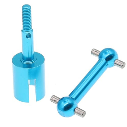 4Pcs Treehobby Aluminum Alloy Drive Shaft Dog Bone Dogbone & Wheel Stub Axle Cup Compatible with Tamiya TT01 TT02 1/10 RC Car Upgrades Parts(Blue)