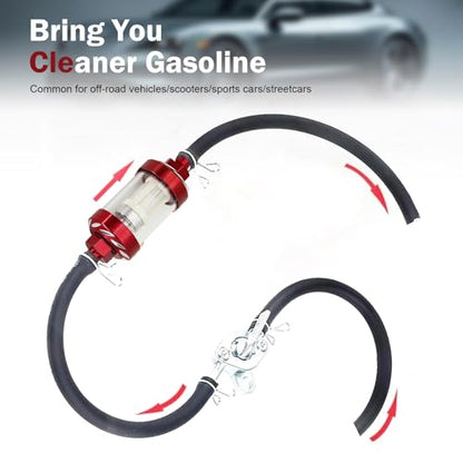 Automotive Fuel Filter, Inline Gas Filters, Detachable Transparent Metal Glass Visible Oil Level Fuel Filters, Universal Filter Oil Cup Universal for Motorcycles ATVs