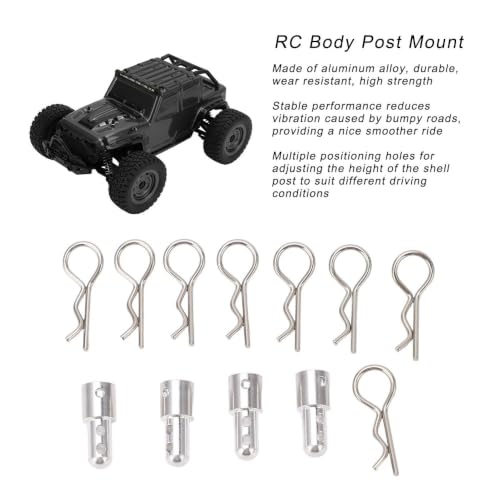 Kit with 8 Retainer Clips, Adjustable Body Shell Column Holders for MJX 1/14 Scale RC Car 14301/14302/14303/H14BM/14209/14210 Hobby Replacement Parts