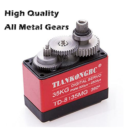 TD-8135MG 35KG 360 Degree Continuous Rotation Servo Digital Coreless 500μs-2500μs Large Torque Metal Gear for DIY Robot Robotic RC Model