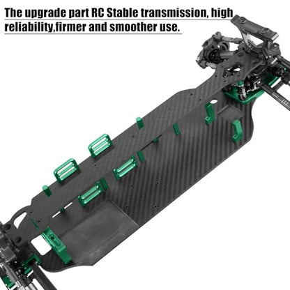 RC Upgrades Parts for 1/10 F0rd F15O Rapt0r R 101076-4,RC Carbon Fibre Chassis Protect Armor Skid Plate Guard Hops Up,Green - color: Green（for 1/10）