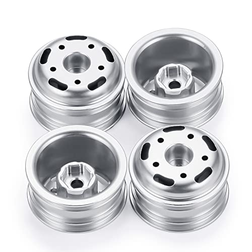 2pcs Rear Dual Wheel Rims Wheel Hubs with Rear CVD for 1/24 Axial Scx24 | Metal for AXI90081 Deadbolt C10 AXI00002 B-17 AXI00005 Upgrade