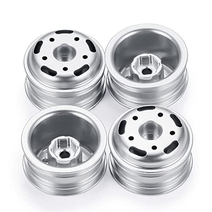 2pcs Rear Dual Wheel Rims Wheel Hubs with Rear CVD for 1/24 Axial Scx24 | Metal for AXI90081 Deadbolt C10 AXI00002 B-17 AXI00005 Upgrade