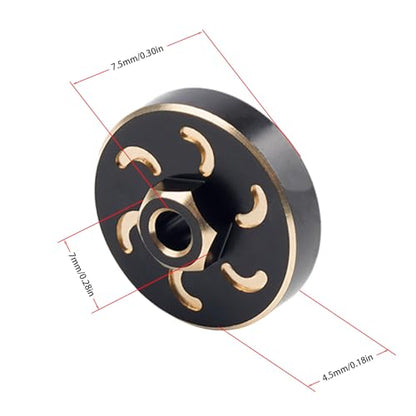 24g RC Brass Wheel Weights Spacers Extended Wheel Hex Hubs Offset for Axial SCX24 1/24 RC Crawler Car Upgrades Accessories (2PCS) - style: 2PCS