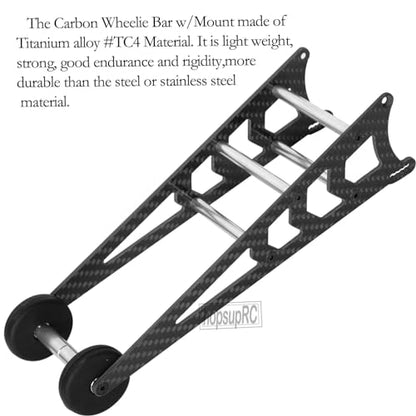 RC Carbon Adjustable Wheelie Bar Kit Tail Wheel Head up Wheel Upgrades Part for 1/10 Slash,Rustler,Bandit,Stampede VXL 2WD,Carbon Adjustable Wheelie Bar w/Mount Hops Up, Black - color: Black（upgrades Part）