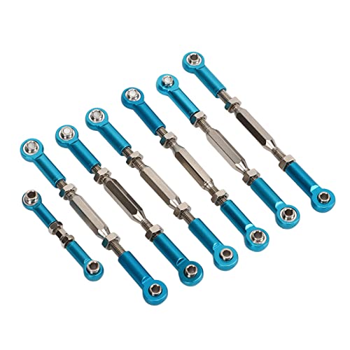 RC Car Push Rod Set, Aluminum Alloy Adjustable Turnbuckle Rod Linkage Upgrade Parts for Slash 1/10 Short Course (Blue) - color: Blue