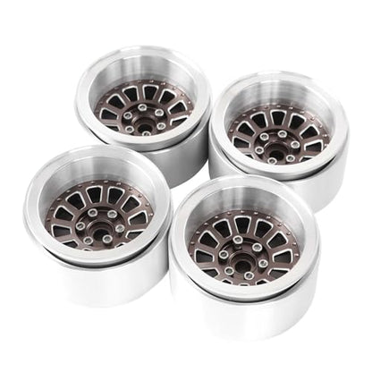 Aluminum 2.2" Beadlock Wheel Offset -10mm Metal Rims for SCX10 RR10 TRX4 VS4-10 Gen8 1/10 RC Crawler Car Upgrade Parts (12-Spoke, Bronze) - color: 12-Spoke, Bronze