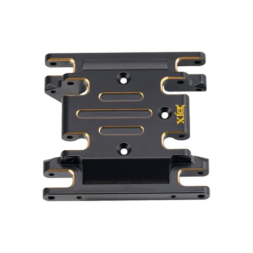 DJX CNC Brass Skid Plate Trasmission Mount for 1/18 HPI Venture18 RC Crawler Car Upgrades Parts (Black)