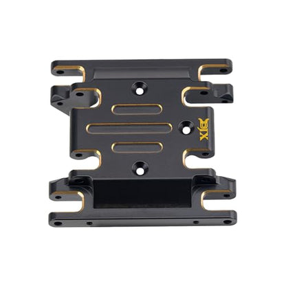 DJX CNC Brass Skid Plate Trasmission Mount for 1/18 HPI Venture18 RC Crawler Car Upgrades Parts (Black)