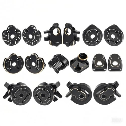 Black Brass Weight Steering Knuckles & Portal Cover Set for Axial Capra SCX10 III AR45P SuperShafty CP44 Vanquish F9 Axle (Portal Weight Set 2)