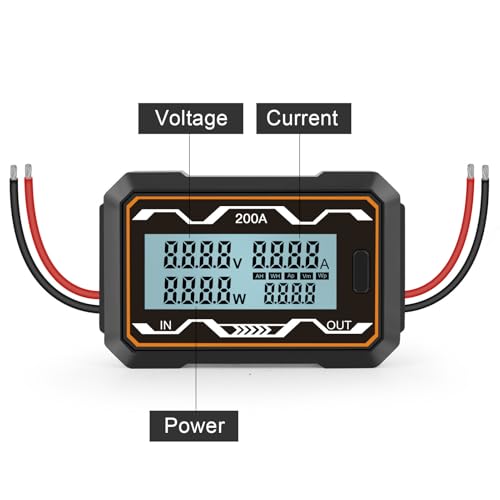Watt Meter Power Analyzer LCD 200 A DC 0 60 V ABS Tester for RC Solar Battery Test